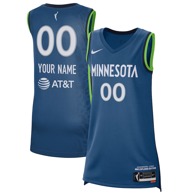 Women's Minnesota Lynx Active Player Custom Navy Blue Stitched Basketball Jersey